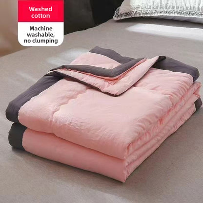 Summer Washed Cotton Cooling Quilt, Brushed Pure Cotton Lightweight Bedding