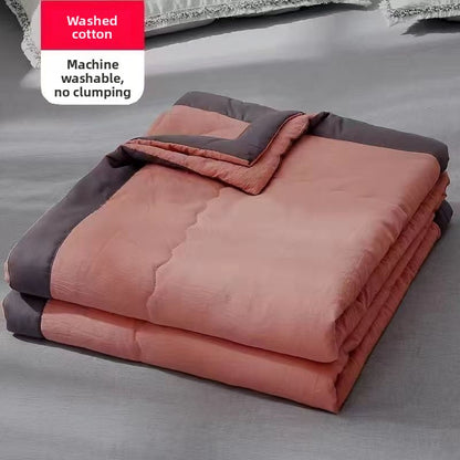 Summer Washed Cotton Cooling Quilt, Brushed Pure Cotton Lightweight Bedding