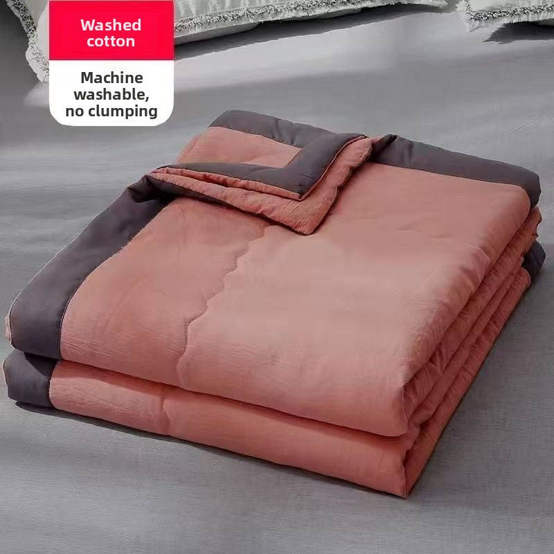 Summer Washed Cotton Cooling Quilt, Brushed Pure Cotton Lightweight Bedding