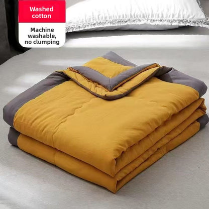 Summer Washed Cotton Cooling Quilt, Brushed Pure Cotton Lightweight Bedding