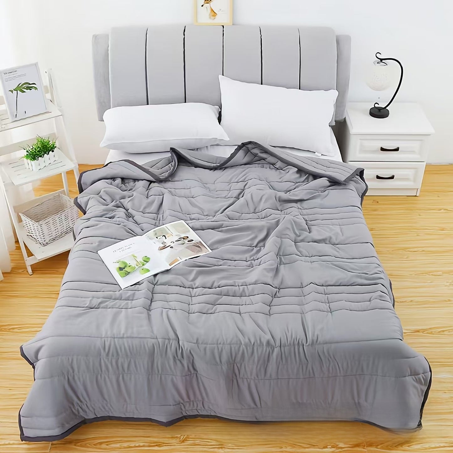 Summer Washed Cotton Cooling Quilt, Brushed Pure Cotton Lightweight Bedding