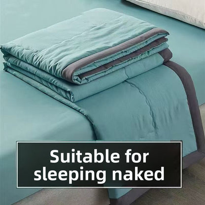 Summer Washed Cotton Cooling Quilt, Brushed Pure Cotton Lightweight Bedding