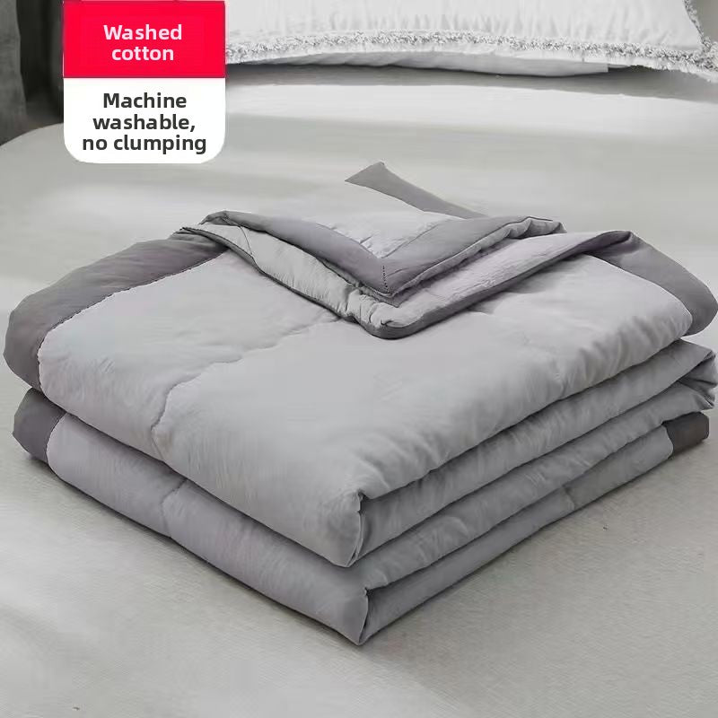 Summer Washed Cotton Cooling Quilt, Brushed Pure Cotton Lightweight Bedding