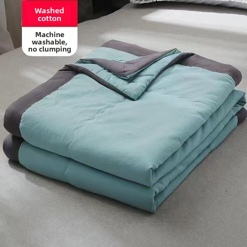 Summer Washed Cotton Cooling Quilt, Brushed Pure Cotton Lightweight Bedding