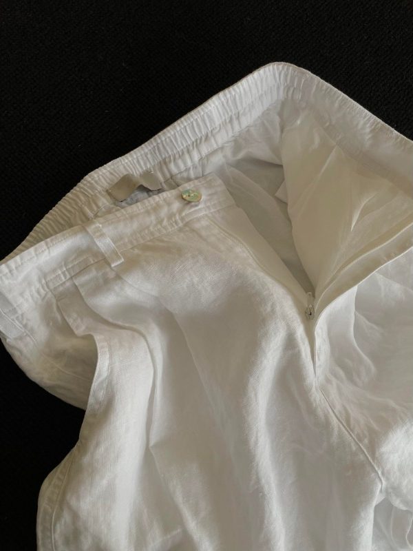 Summer White Wide-Leg Linen Shorts