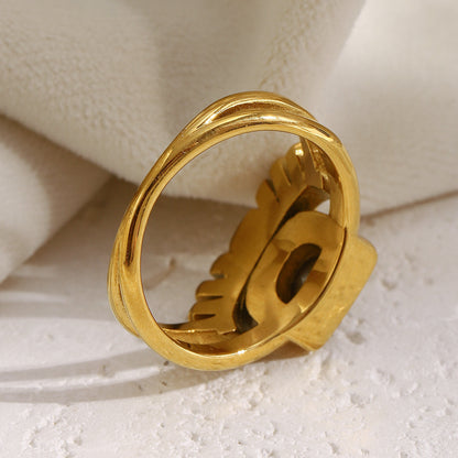 Sun Double Layer Gold Plated Stainless Steel Ring