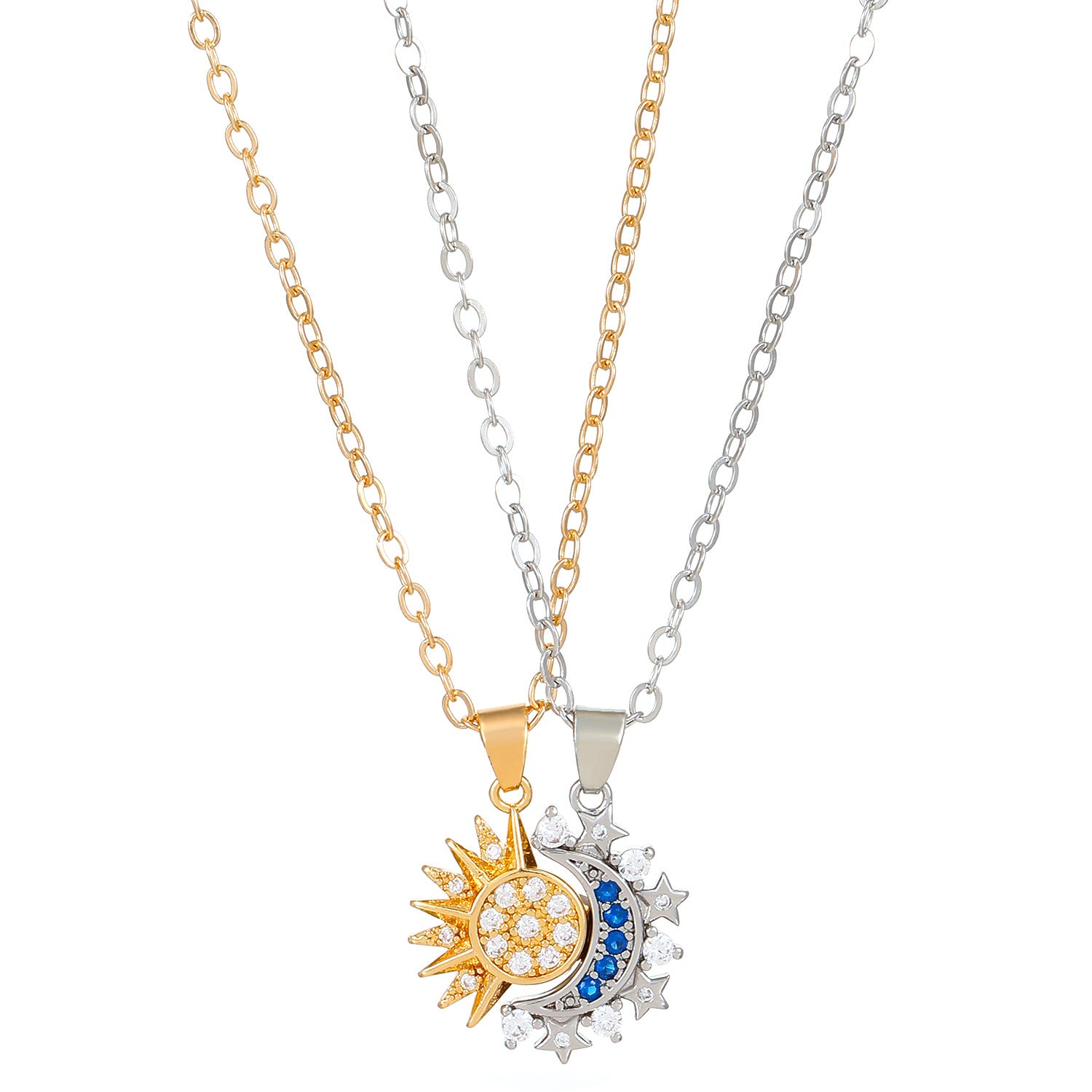 Sun Moon Couple Projection Necklace