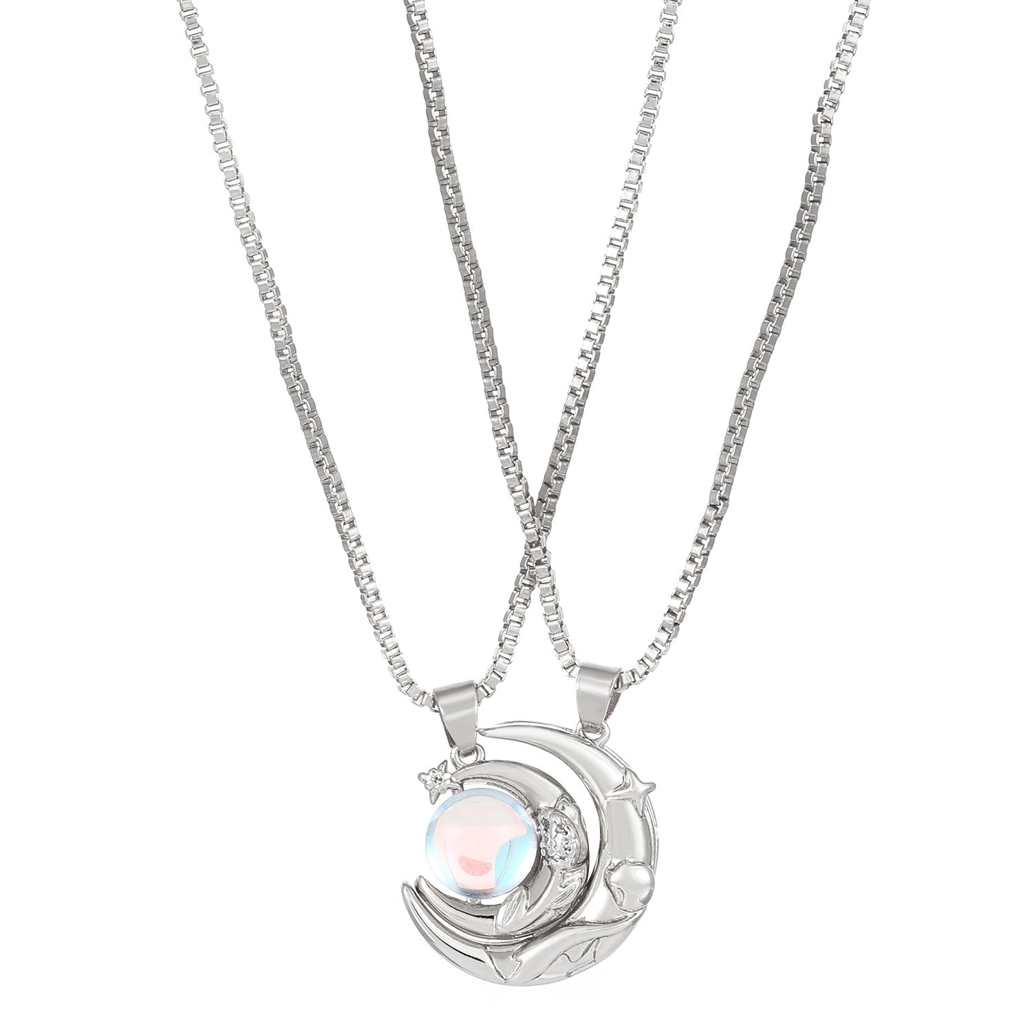 Sun Moon Couple Projection Necklace
