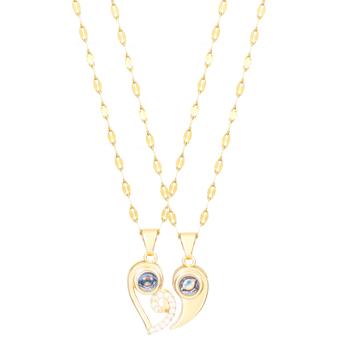 Sun Moon Couple Projection Necklace