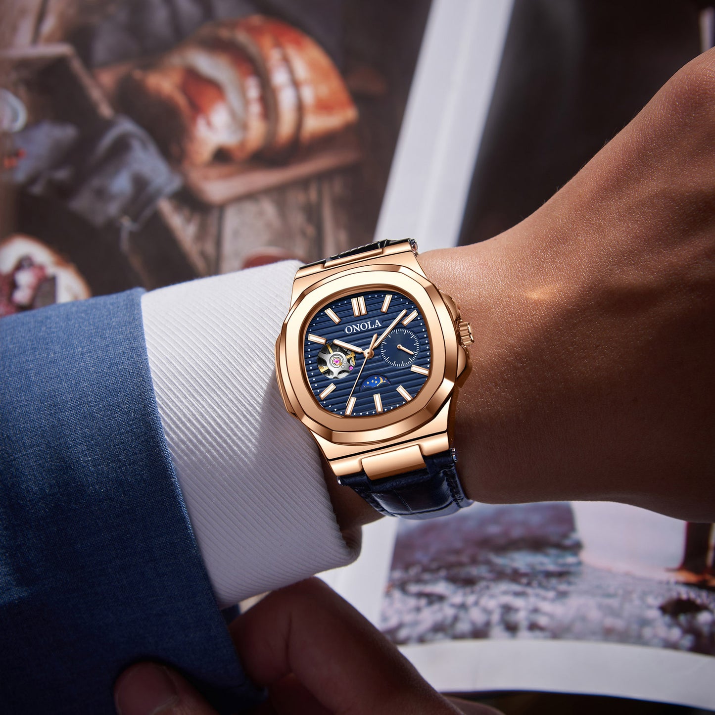 Sun Moon Star Mechanical Watch Men