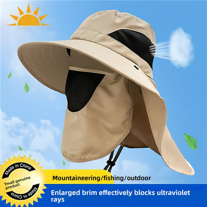 Sun-shading summer hat for men, straw hat for fishing and outdoor hiking