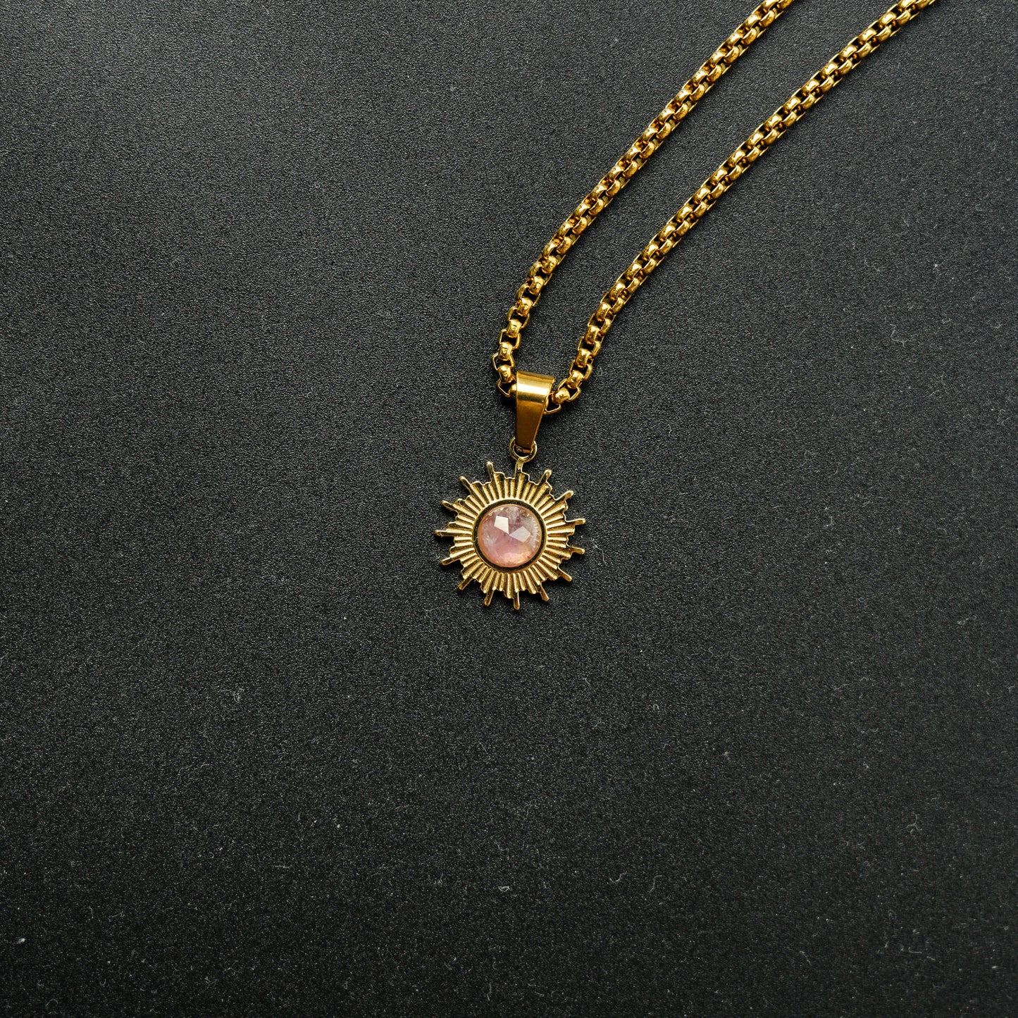 Sunflower Cat Eye Stone Pendant