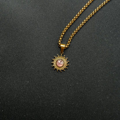 Sunflower Cat Eye Stone Pendant
