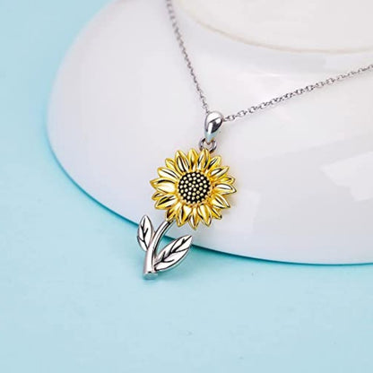 Sunflower Floral Earrings and Necklace Set