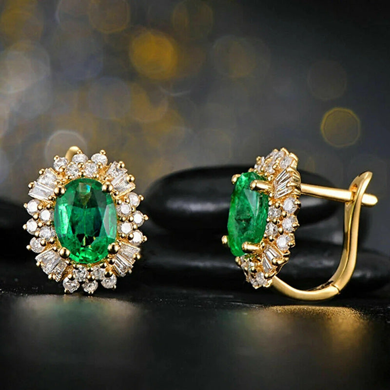 Sunflower Geometric Zirconia Earrings