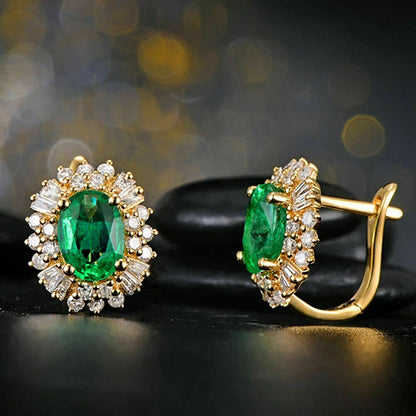 Sunflower Geometric Zirconia Earrings