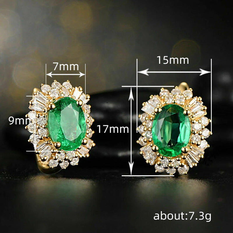 Sunflower Geometric Zirconia Earrings
