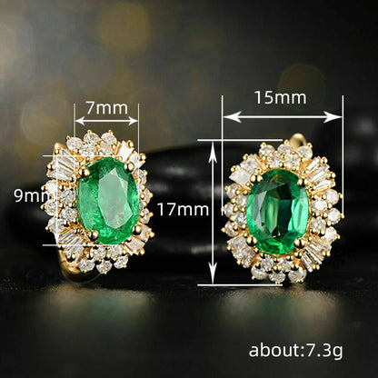 Sunflower Geometric Zirconia Earrings