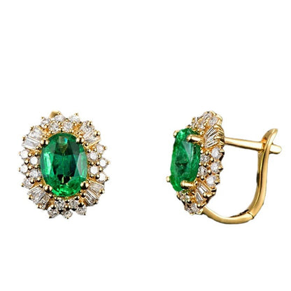Sunflower Geometric Zirconia Earrings