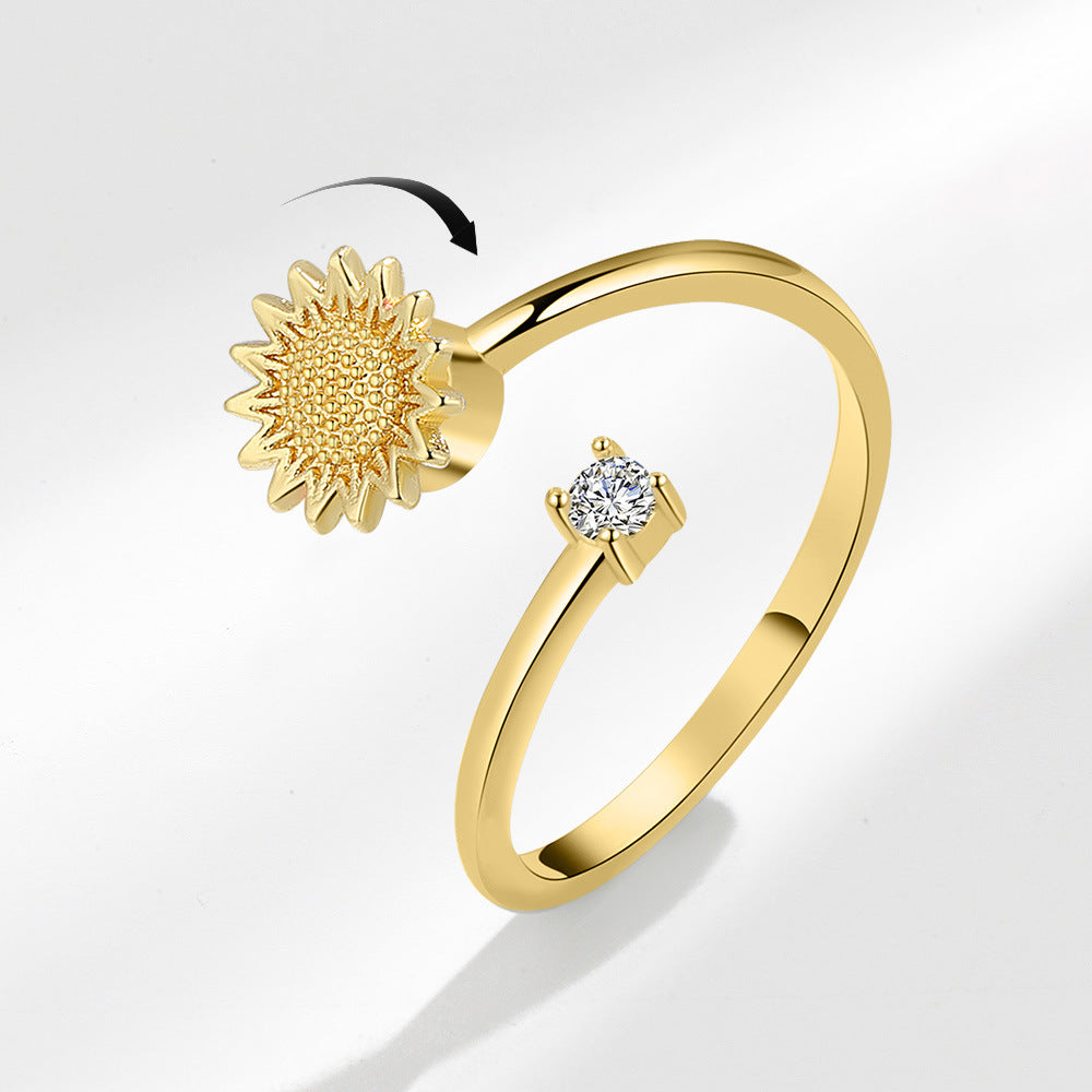 Sunflower Rotating Adjustable Ring