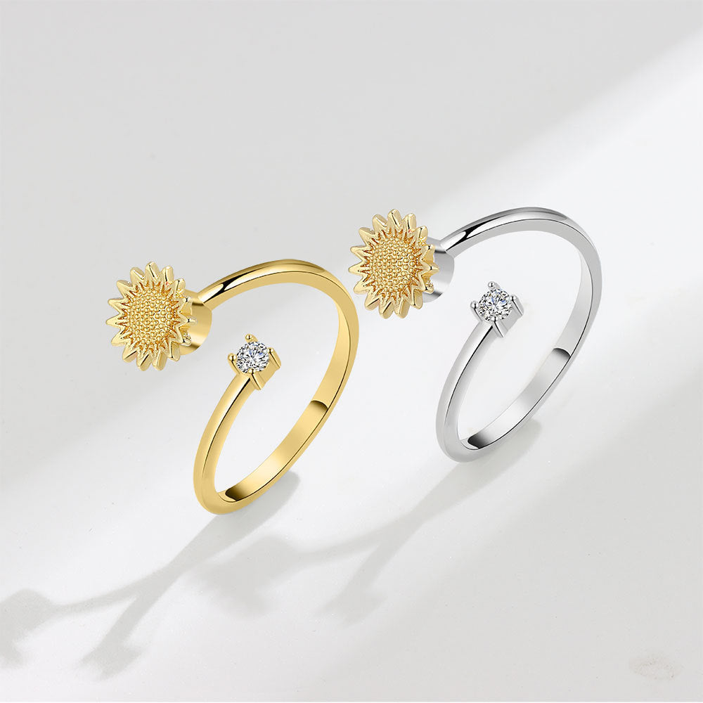 Sunflower Rotating Adjustable Ring