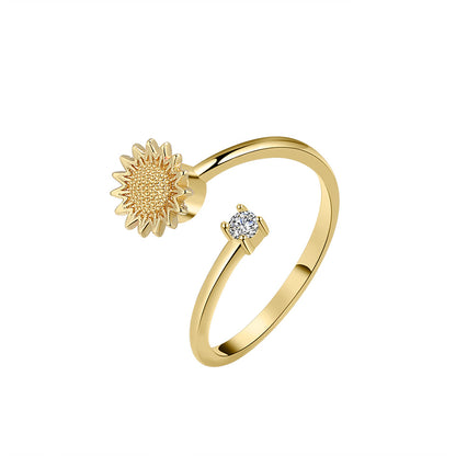 Sunflower Rotating Adjustable Ring
