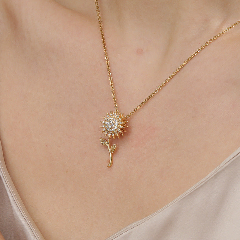 Sunflower rotating pendant