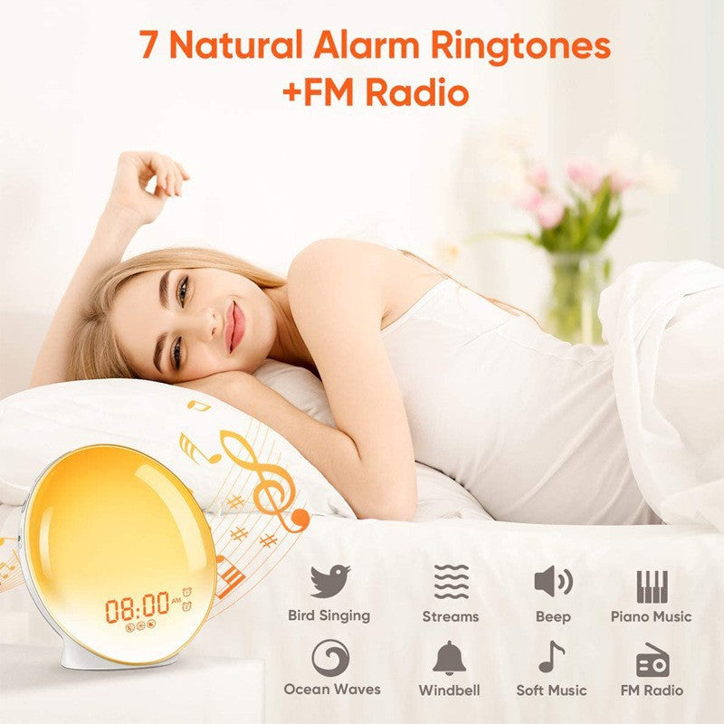Sunrise Simulation LED Alarm Clock with White Noise