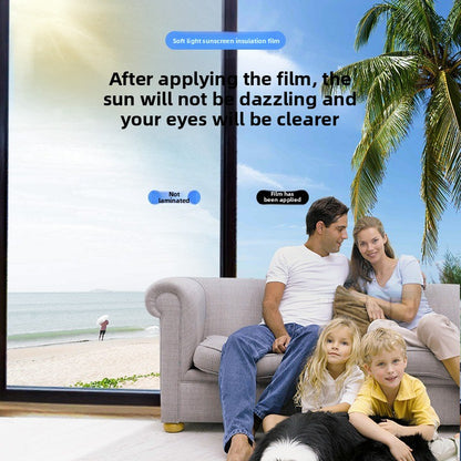 Sunscreen and light-shielding one-way privacy film for offices, featuring one-way visibility and nano-scale thermal insulation