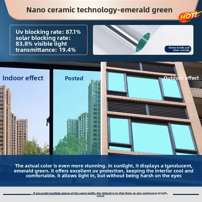 Sunscreen and light-shielding one-way privacy film for offices, featuring one-way visibility and nano-scale thermal insulation