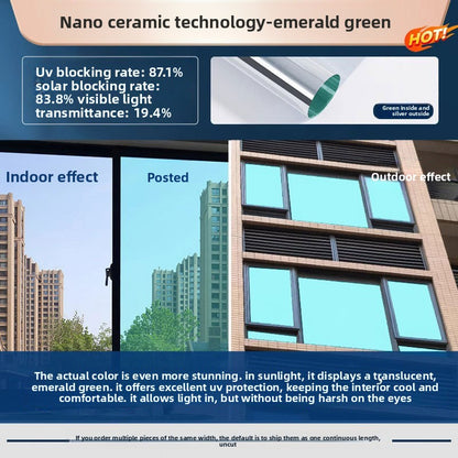 Sunscreen and light-shielding one-way privacy film for offices, featuring one-way visibility and nano-scale thermal insulation