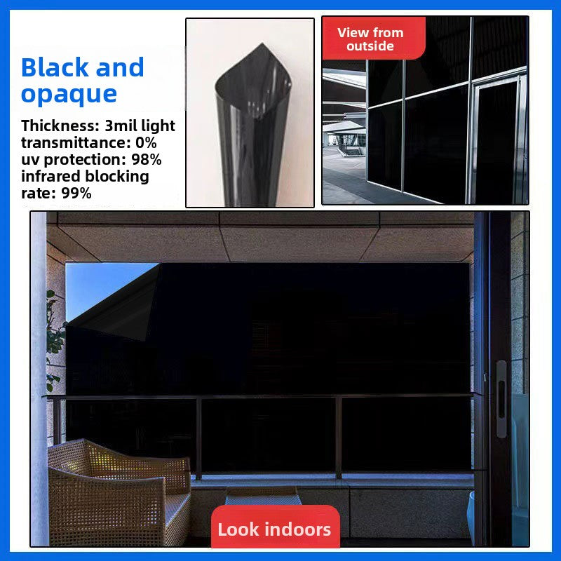 Sunscreen and light-shielding one-way privacy film for offices, featuring one-way visibility and nano-scale thermal insulation