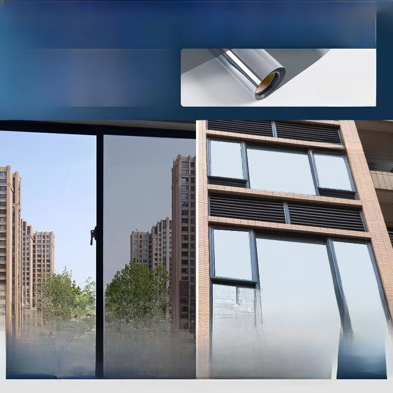 Sunscreen and light-shielding one-way privacy film for offices, featuring one-way visibility and nano-scale thermal insulation
