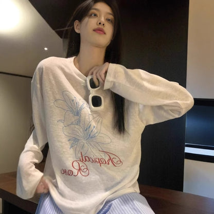 Sunscreen Blouse White Thin Top