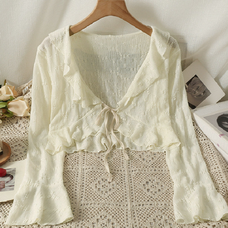Sunscreen fabric knitted top
