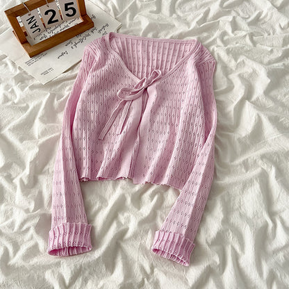 Sunscreen fabric knitted top