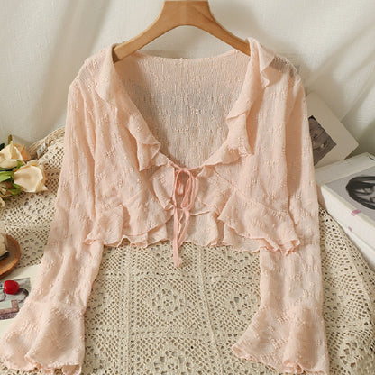 Sunscreen fabric knitted top