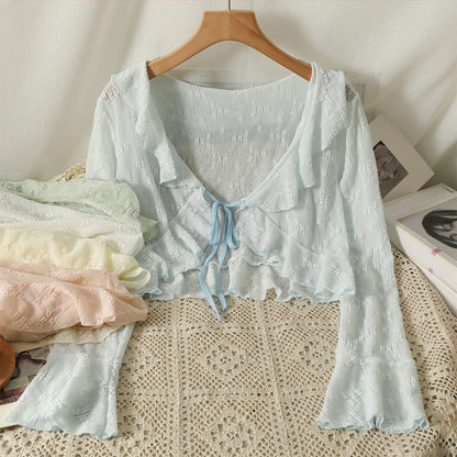 Sunscreen fabric knitted top