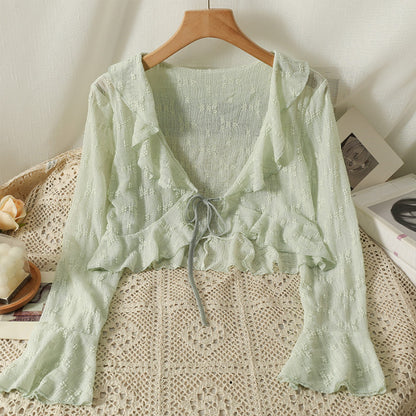 Sunscreen fabric knitted top