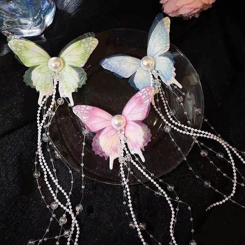 Super fairy butterfly hairpin for women, long style