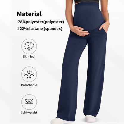 Super high-elastic maternity yoga wide-leg pants