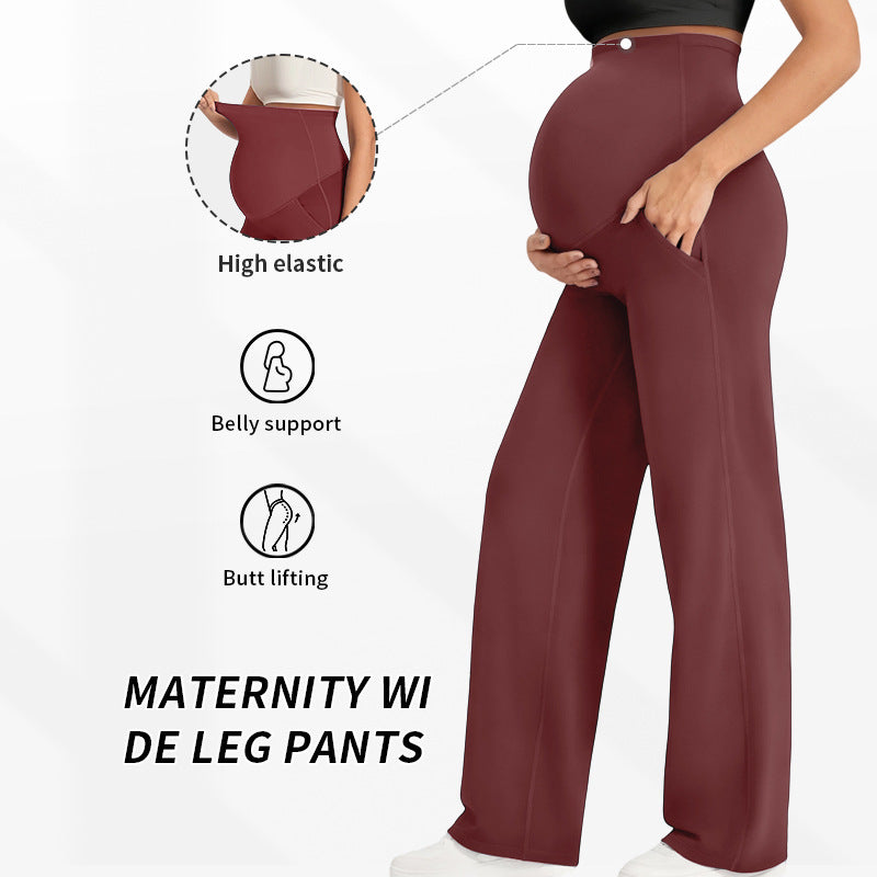 Super high-elastic maternity yoga wide-leg pants
