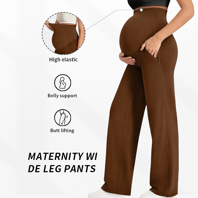 Super high-elastic maternity yoga wide-leg pants