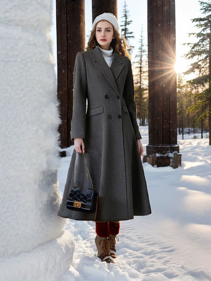 Super-long fitted coat