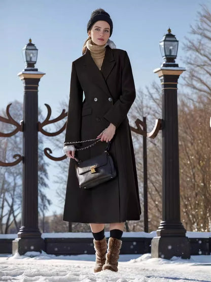 Super-long fitted coat