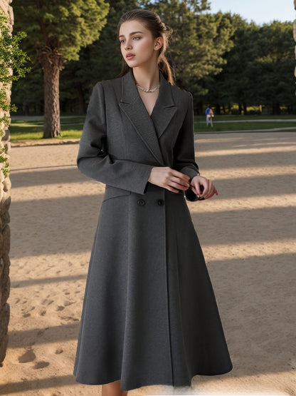 Super-long fitted coat
