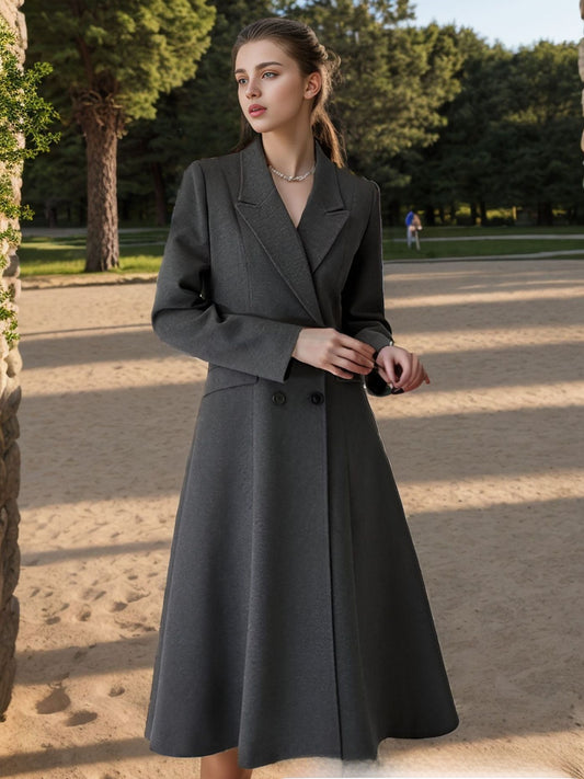 Super-long fitted coat