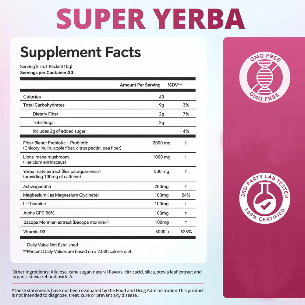 Super Yerba Prebiotic Instant Yerba Mate Tea.