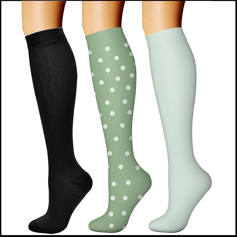 Supportive knee-length compression stockings