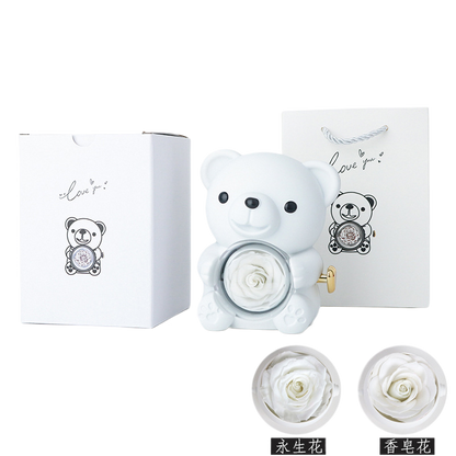 Surprise Flip Open Rose Bear Jewelry Gift Box
